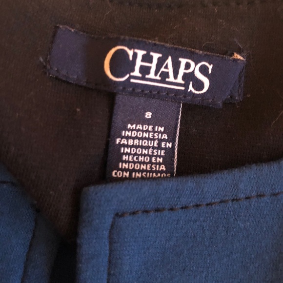 Elegant fit n flare black and blue dress - Picture 3 of 5